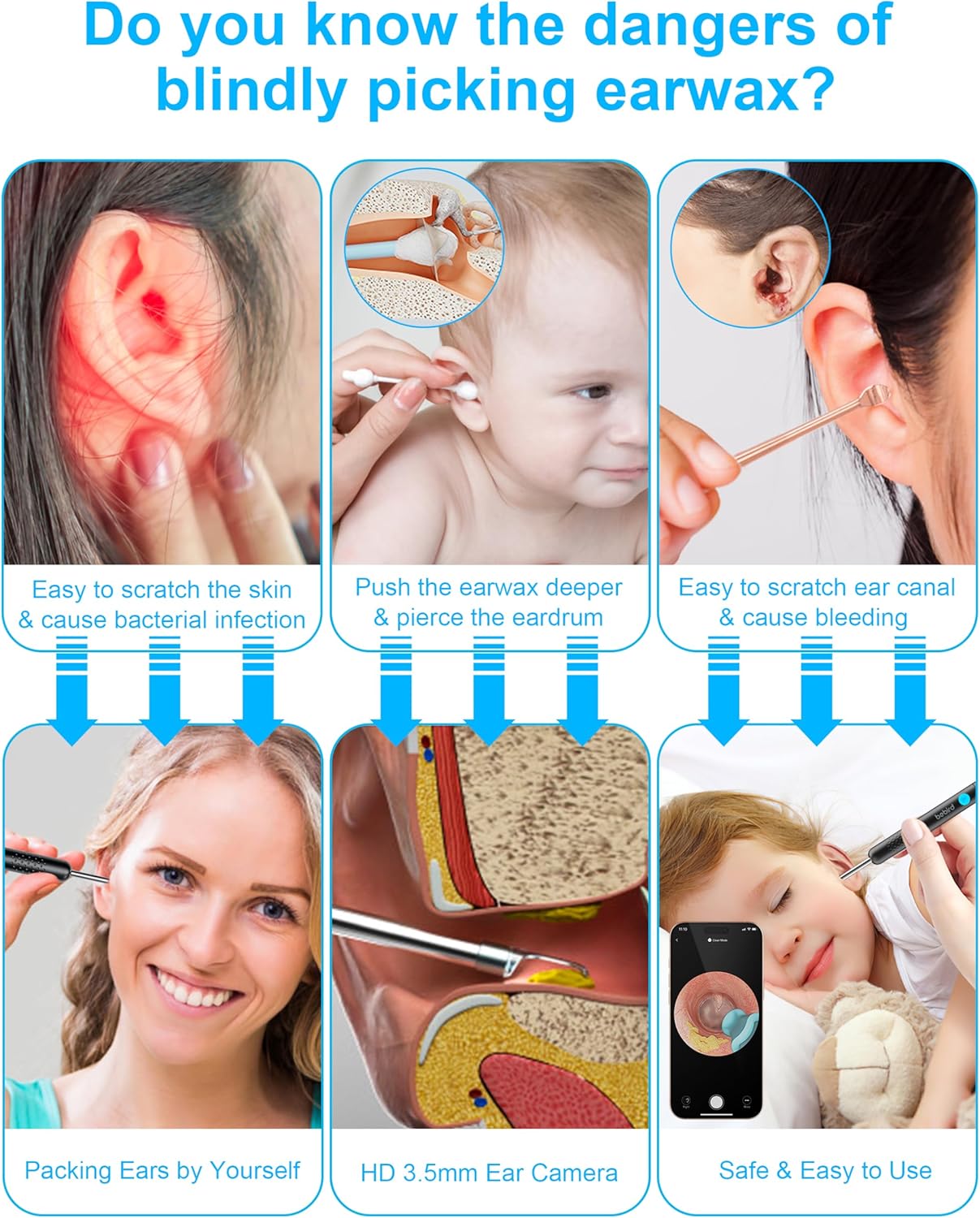 BEBIRD Ear Wax Removal Tool Camera with HD Visual Otoscope