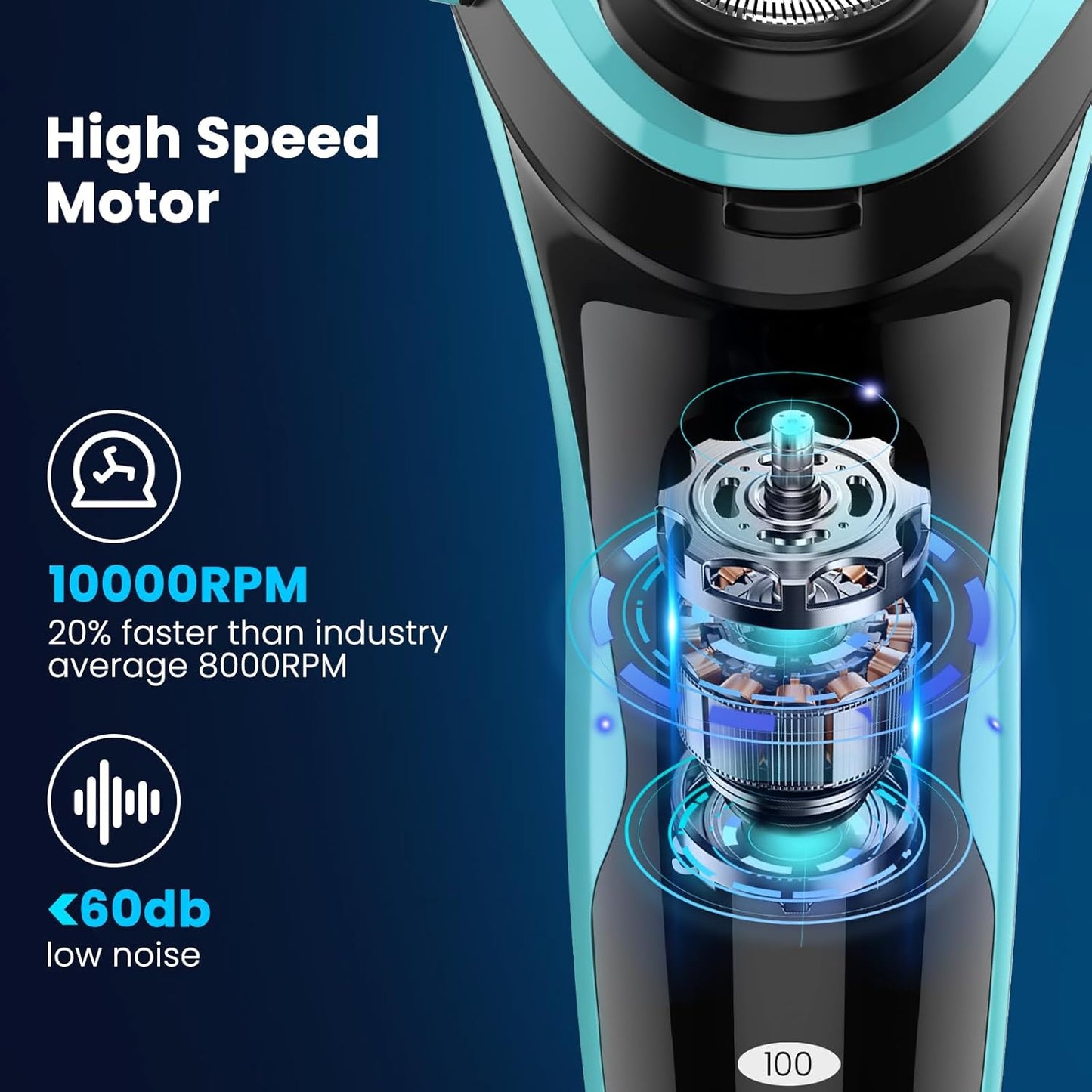 Electric Razor for Men, Waterproof Electric Shaver, Rechargeable
