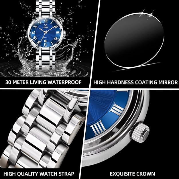 Women's Watch Luxury Waterproof Stainless Steel Analog Quartz