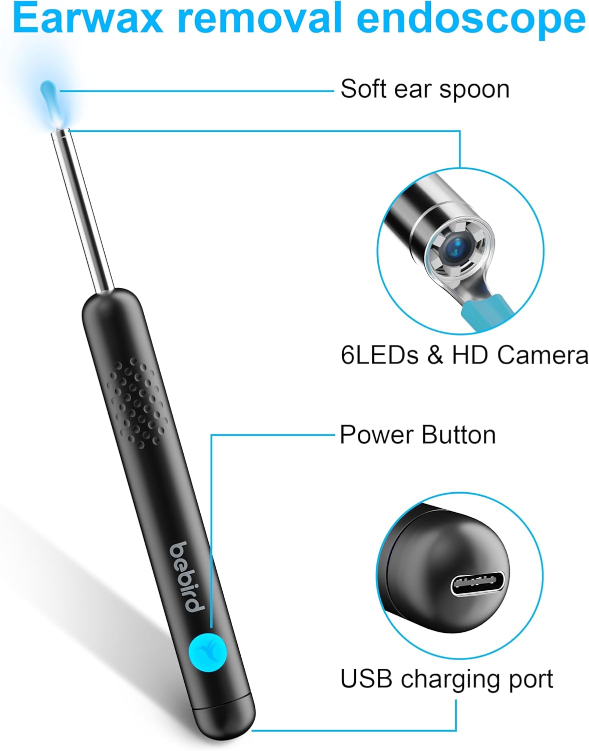 BEBIRD Ear Wax Removal Tool Camera with HD Visual Otoscope
