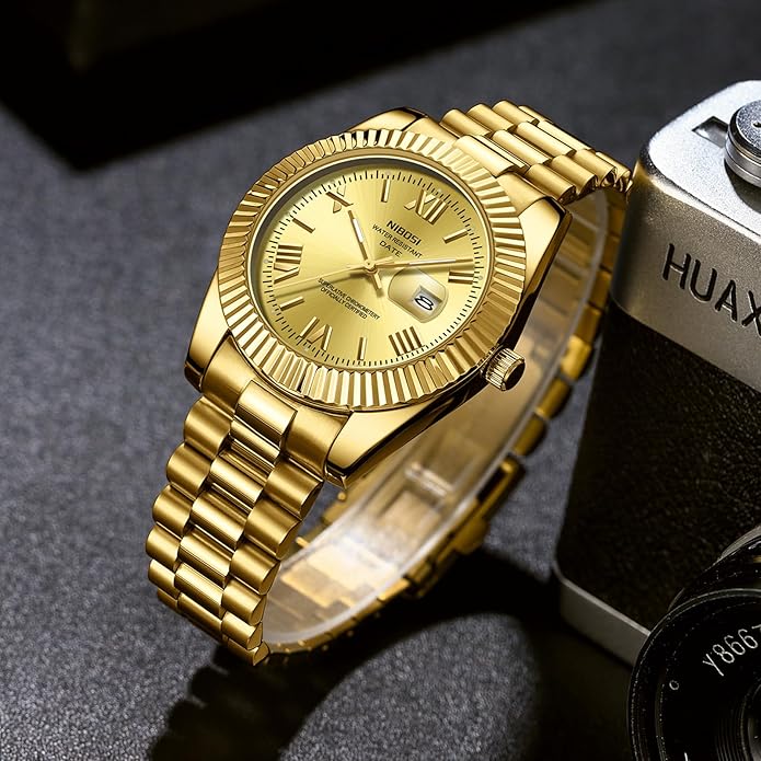 Watch for Men Analog Quartz Stainless Steel 40mm - GOLD