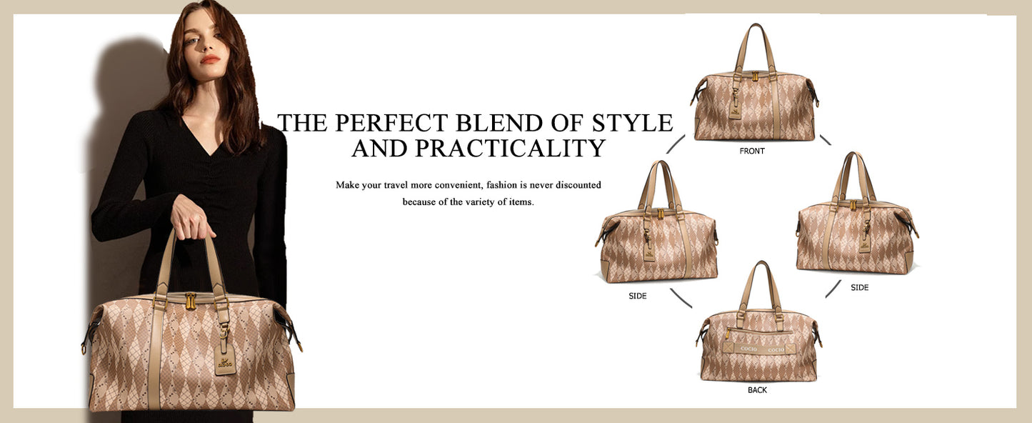Travel Duffle Bag Trendy Weekender Overnight Bag for Women