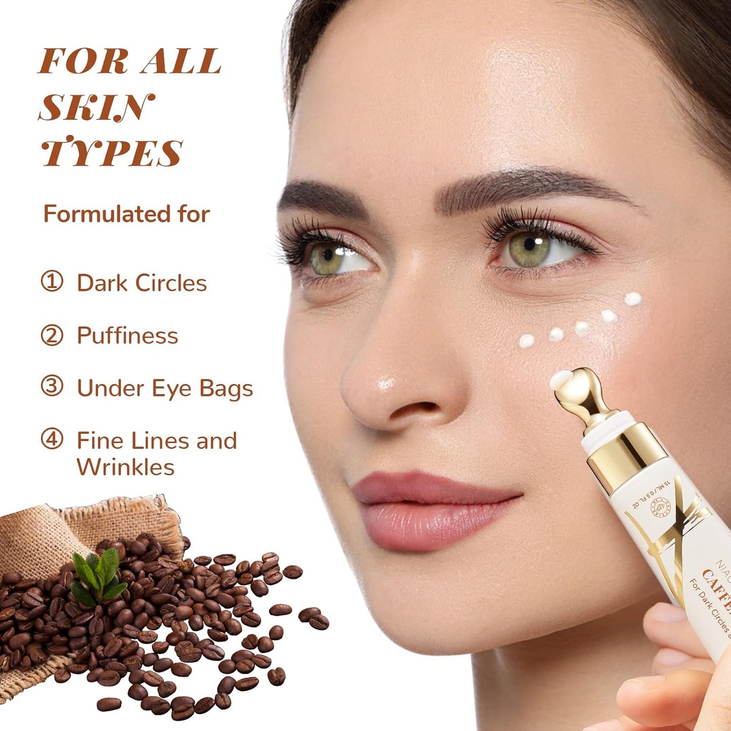 Eye Cream, Niacinamide Eye Cream for Dark Circles and Puffiness