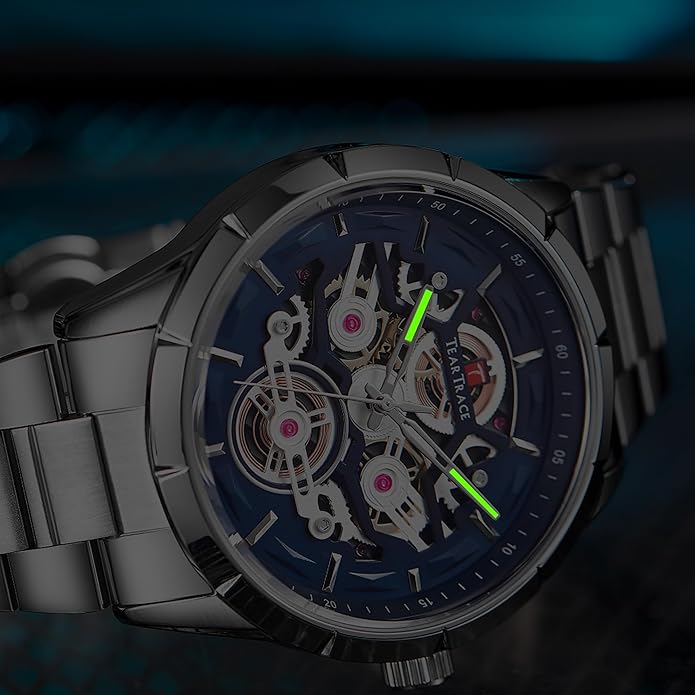 Watch Men Luxury, Quartz Movement, Waterproof, 46 mm- SILVER/BLUE