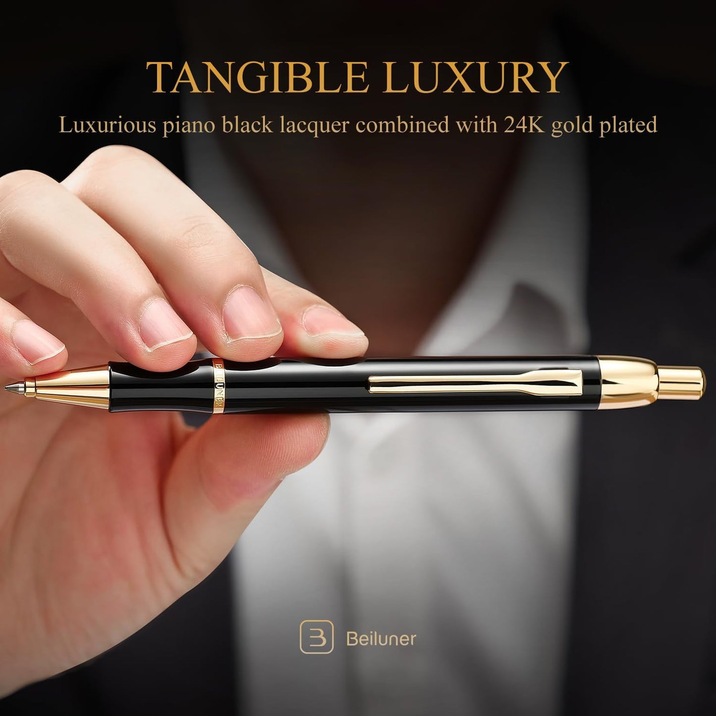 BEILUNER Luxury Gel Pen with 24K Gold Electroplating Finish