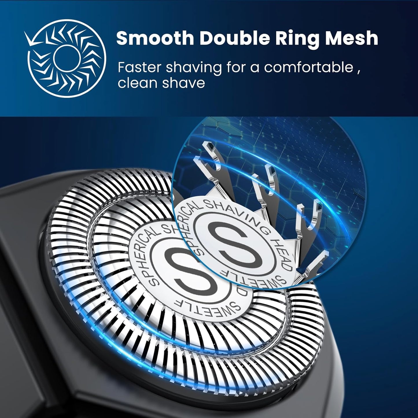 Electric Razor for Men, Waterproof Electric Shaver, Rechargeable