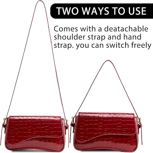 Shoulder Bags, Crossbody Purses for Women Vegan Leather - Red
