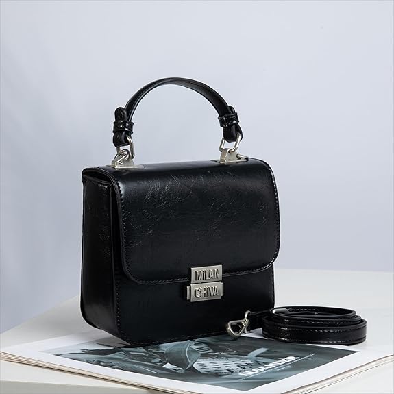 Small Top Handle Purses for Women Designer - BLACK
