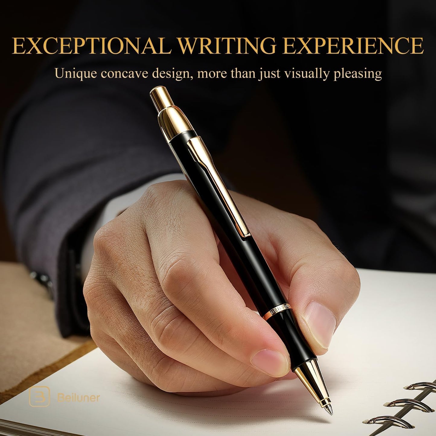 BEILUNER Luxury Gel Pen with 24K Gold Electroplating Finish