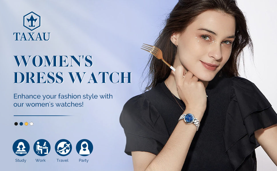 Women's Watch Luxury Waterproof Stainless Steel Analog Quartz