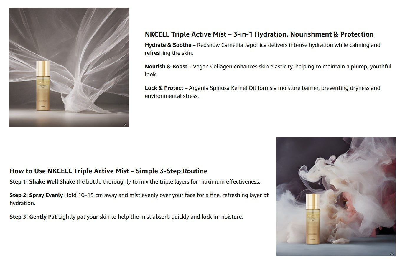 NKCELL Triple Active Mist | All-in-One Hydrating & Nourishing Facial Mist