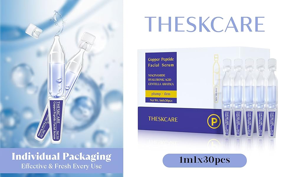 Copper Peptide Serum Ampoule for Face with Niacinamide & Hyaluronic Acid