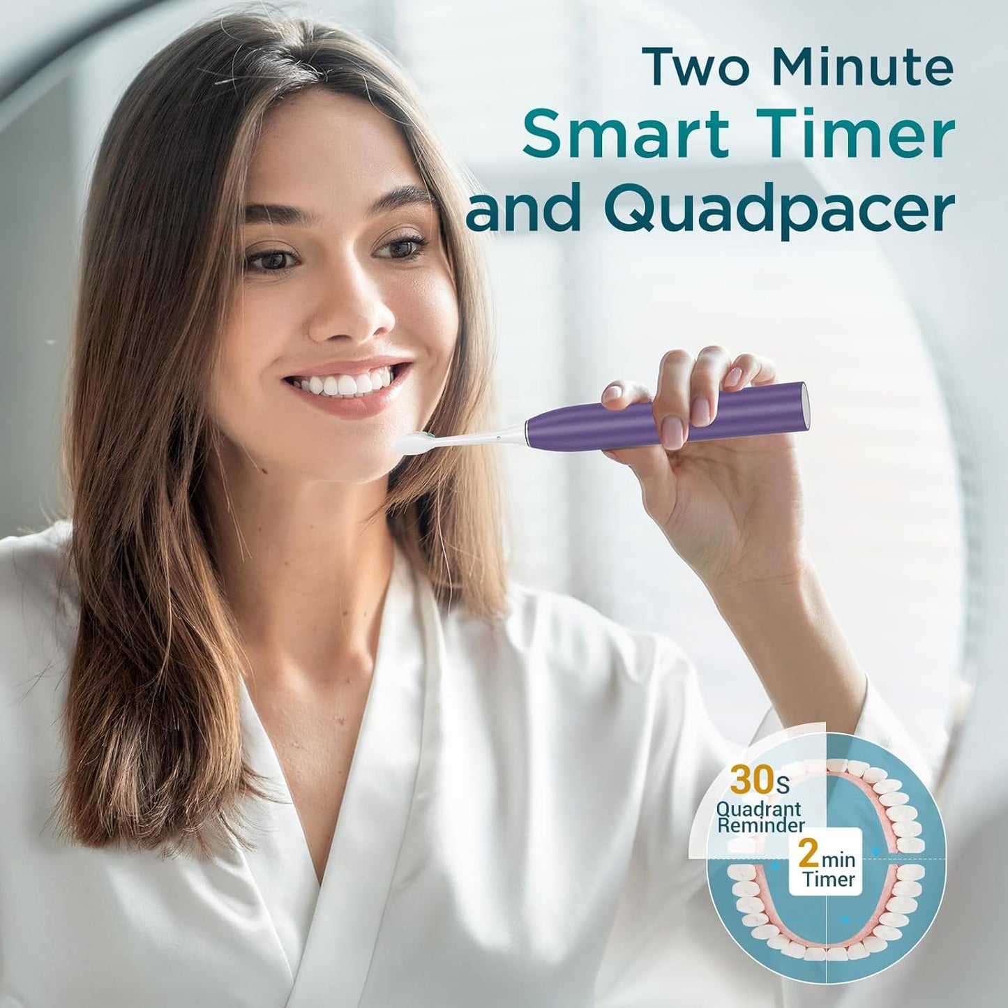 Electric Toothbrush for Adults with 8 Brush Heads, Sonic Toothbrush Rechargeable with a Holder & Travel Case