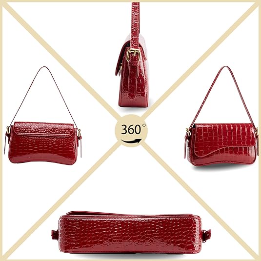 Shoulder Bags, Crossbody Purses for Women Vegan Leather - Red