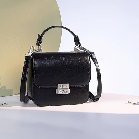 Small Top Handle Purses for Women Designer - BLACK