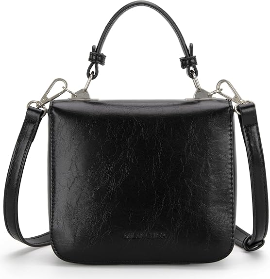 Small Top Handle Purses for Women Designer - BLACK