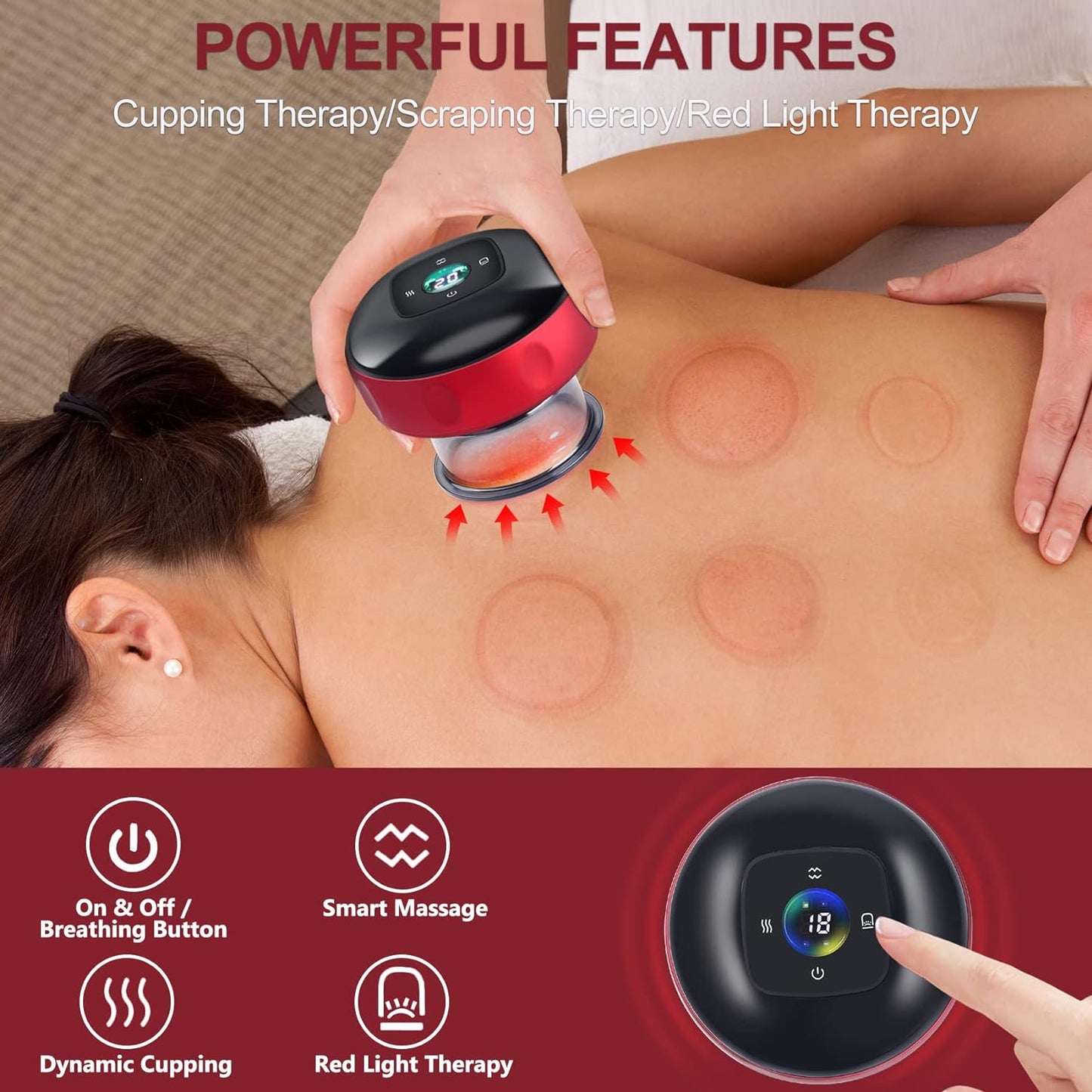Electric Cupping Massager Device, Improves Blood Circulation