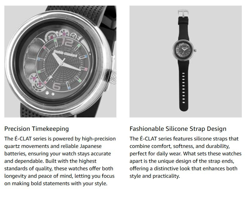 doublÉ-Standard É-CLAT Fashion Watch for Men & Women - BLACK