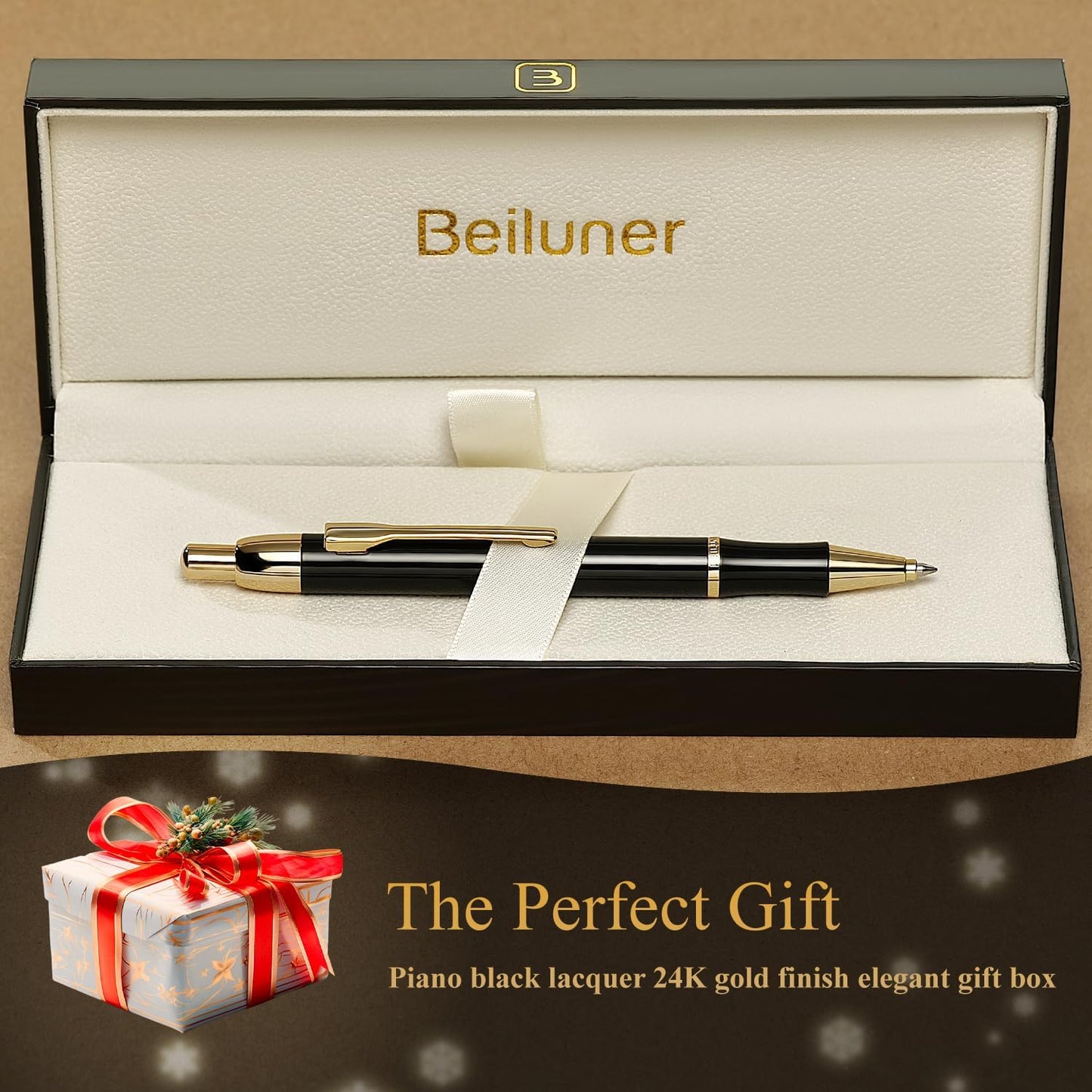BEILUNER Luxury Gel Pen with 24K Gold Electroplating Finish