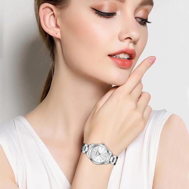 Women's quartz watch , Waterproof , Stainless Steel, 28mm