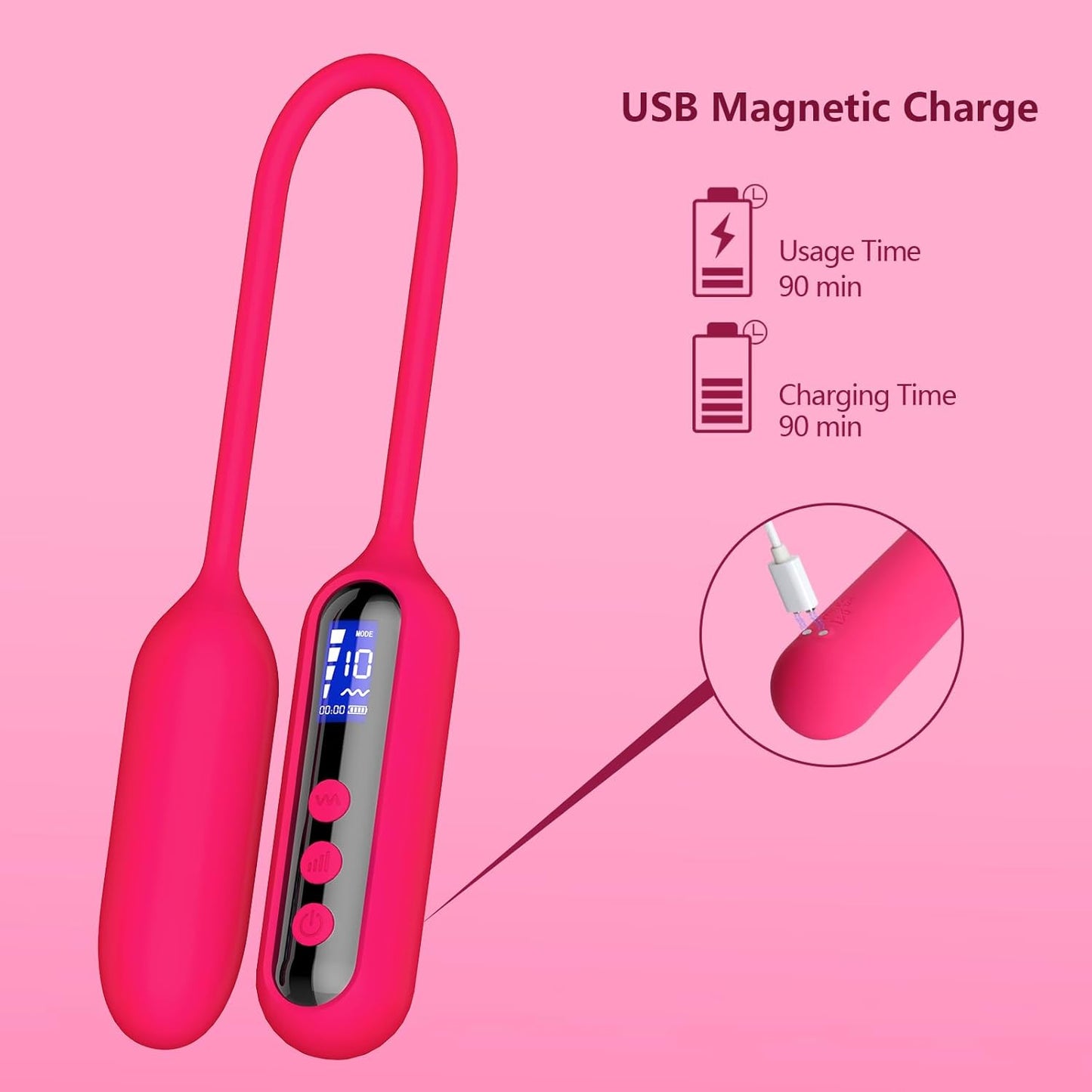 Vibrator Sex Toy with LCD Display 10 Vibration Modes & 4 Speeds