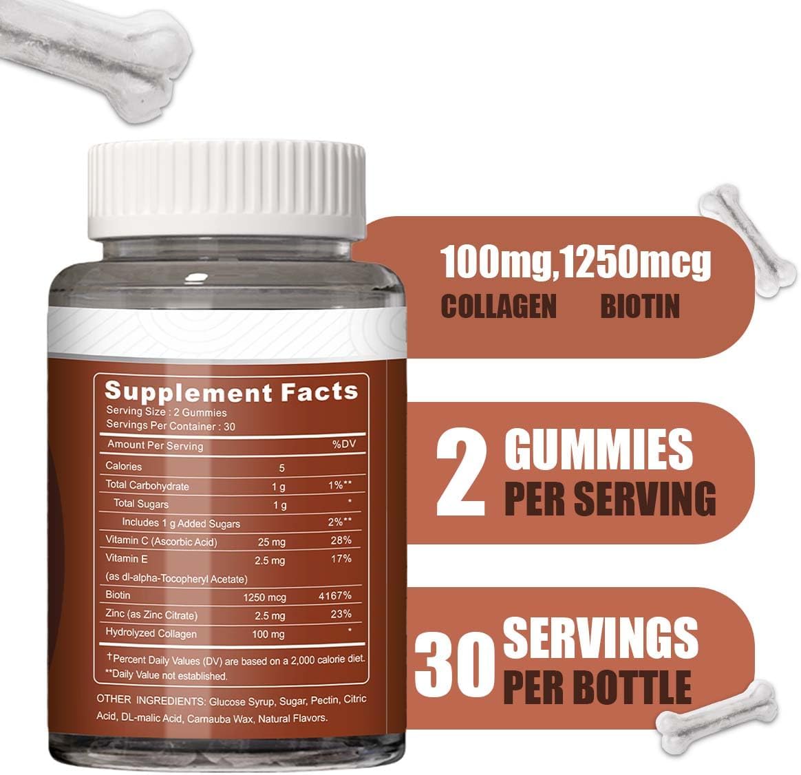Collagen Peptides Gummies - Unflavored - 60 pcs