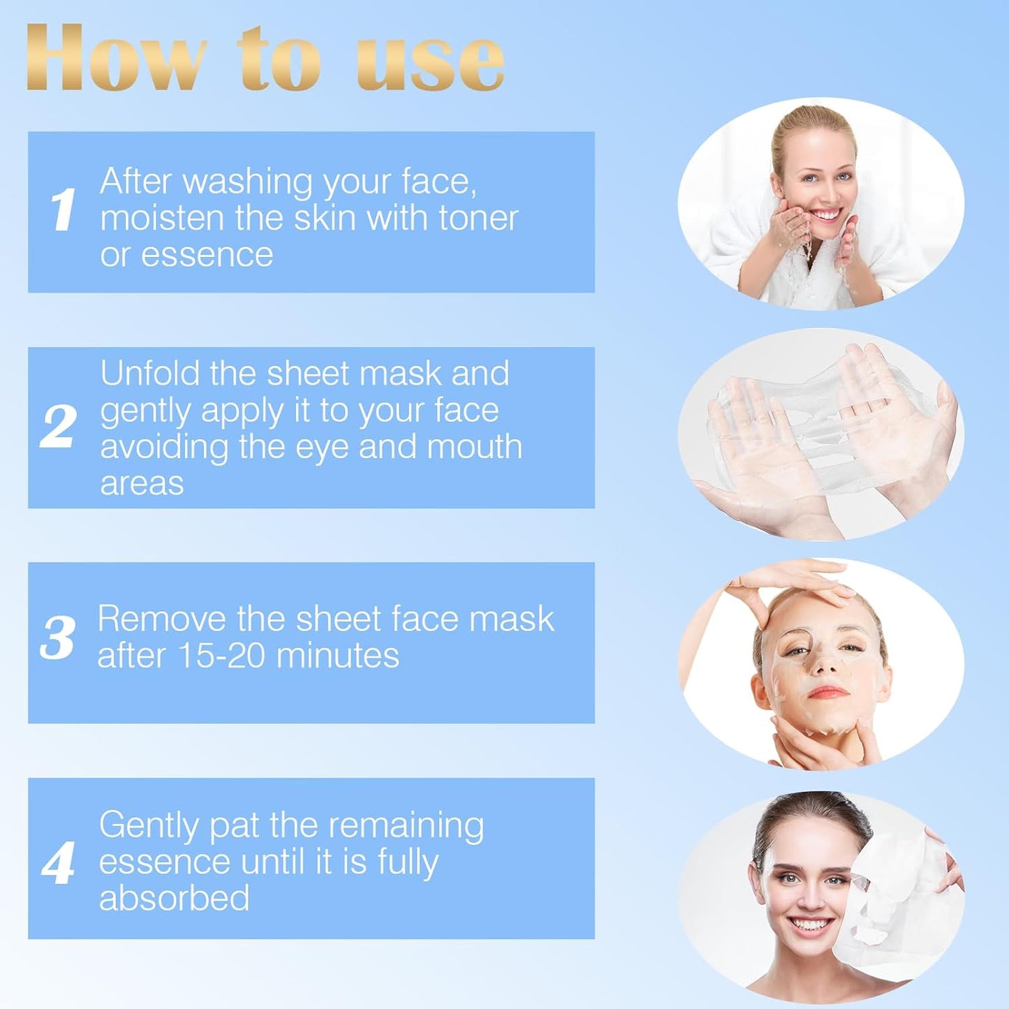 Facial Masks for Face Skincare Natural Ingredients (5 pcs)