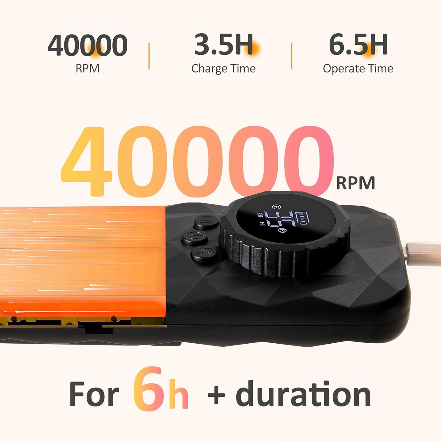Electric Nail Drill, Rechargeable, 40000RPM