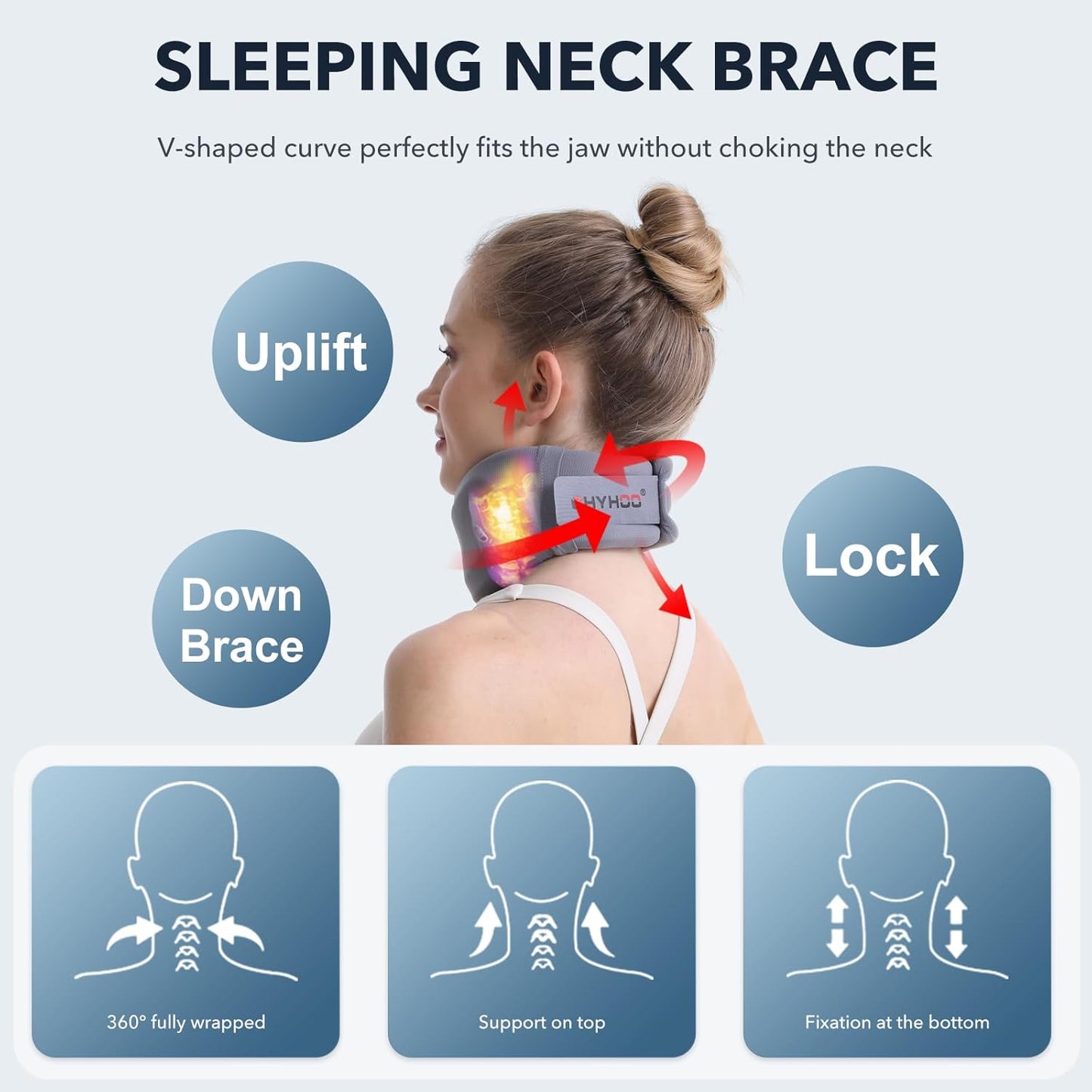 Soft Neck Brace Cervical Collar for Neck Posture Relief Pain - LARGE