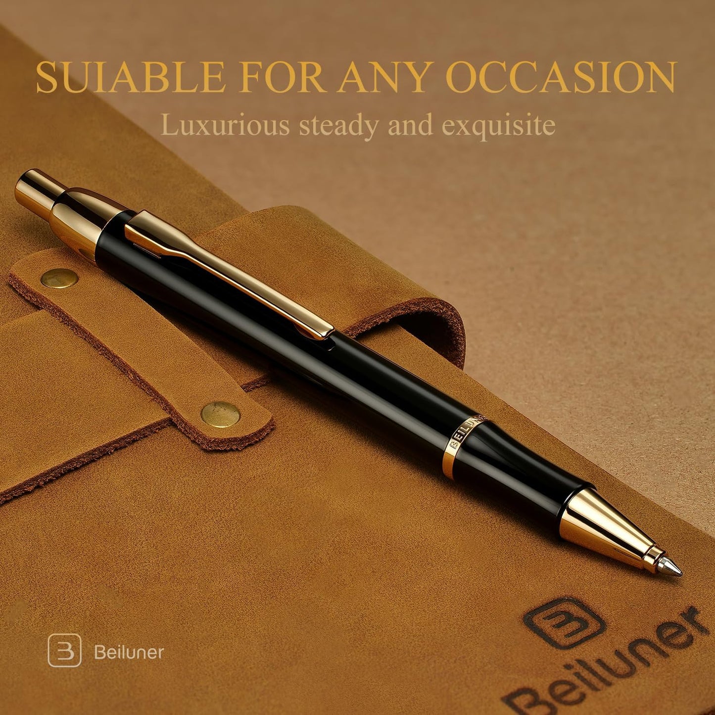 BEILUNER Luxury Gel Pen with 24K Gold Electroplating Finish