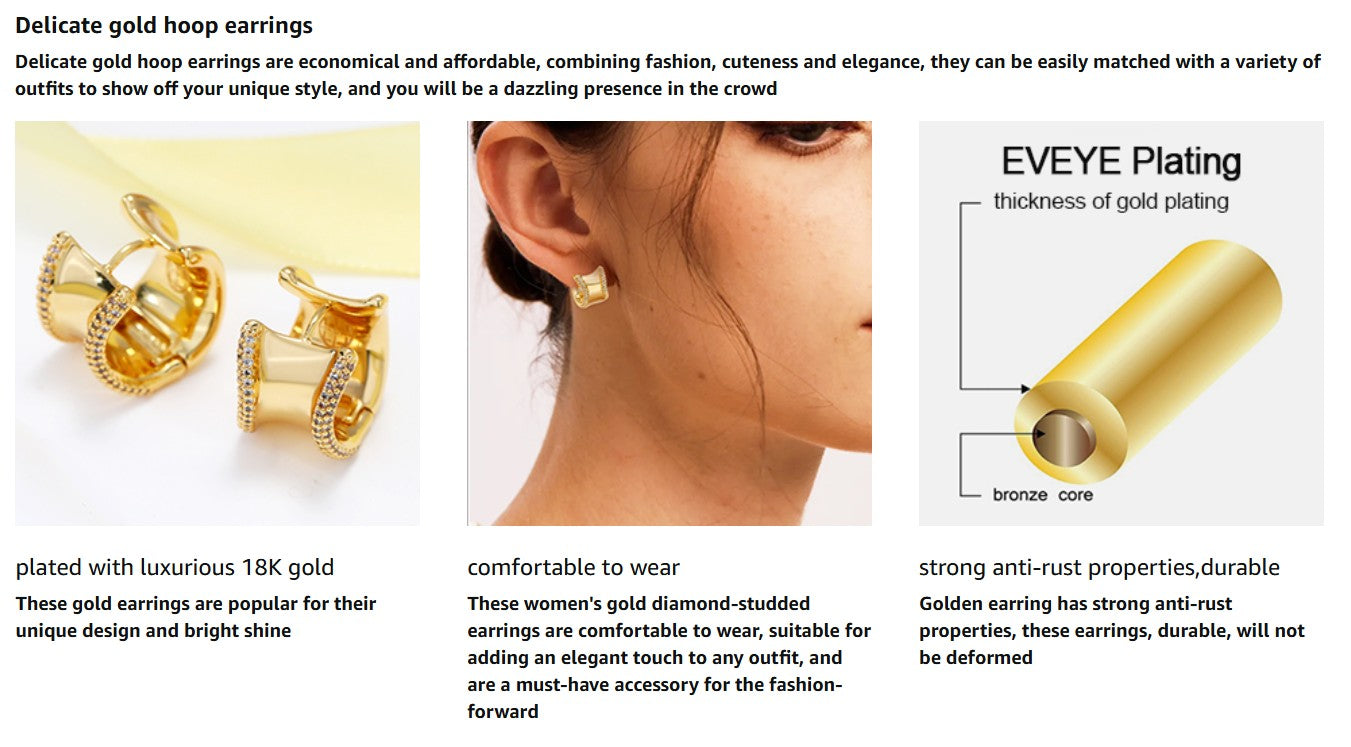 Gold Hoop Earrings for Women Simple and Elegant