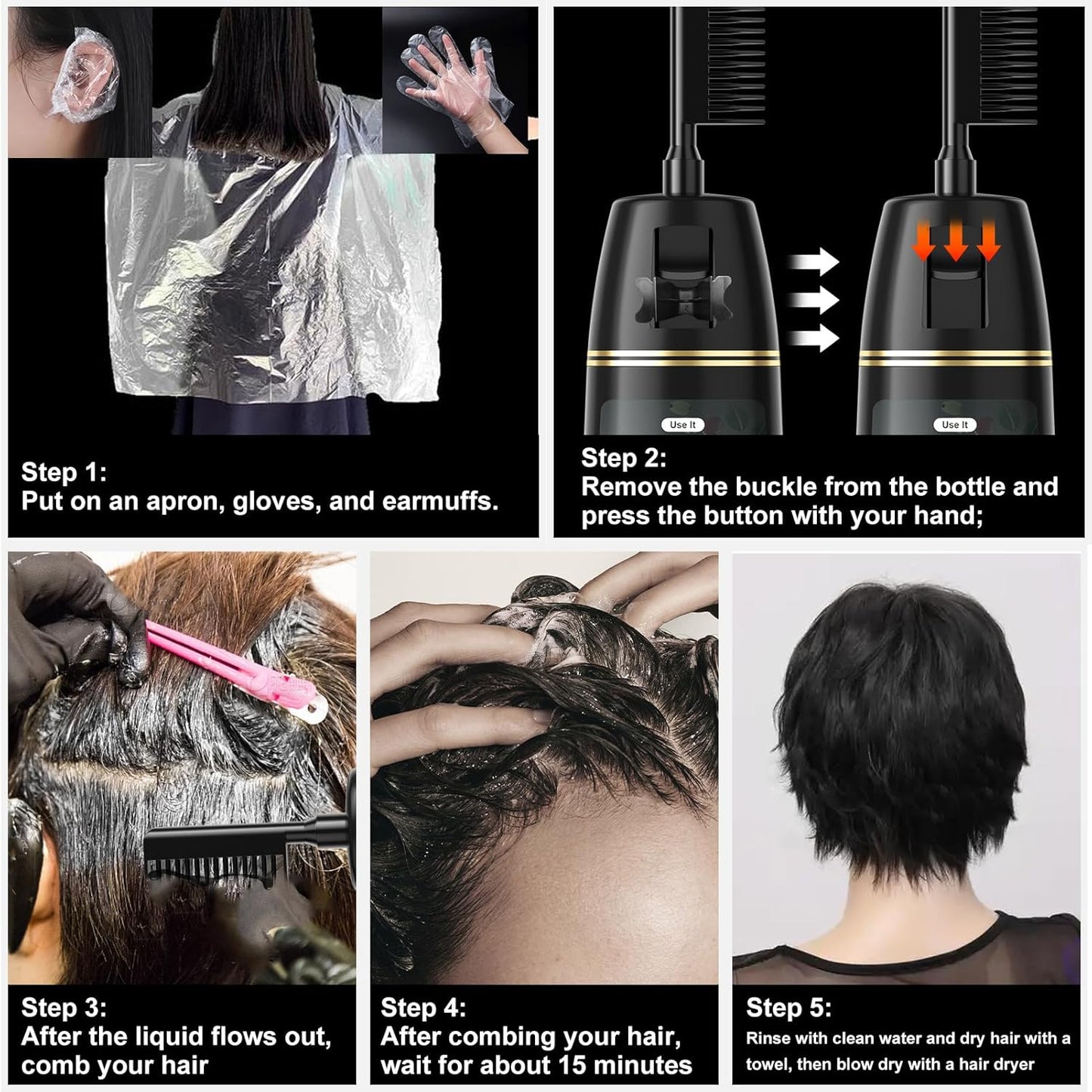 Permanent Hair Color, Permanent Hair Dye for Men or Women - BLACK (7.1 Ounce, 200ml)