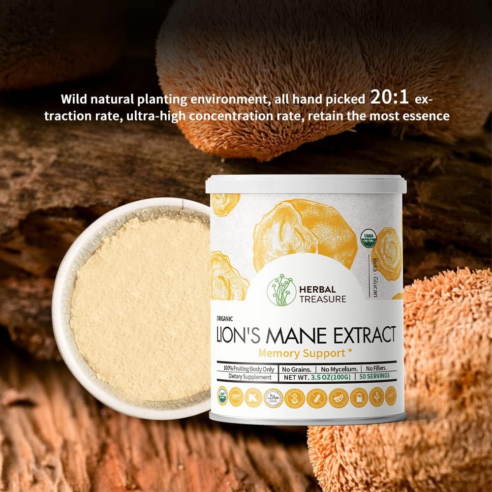 Organic Lion's Mane, Non-GMO and Gluten-Free Supplements