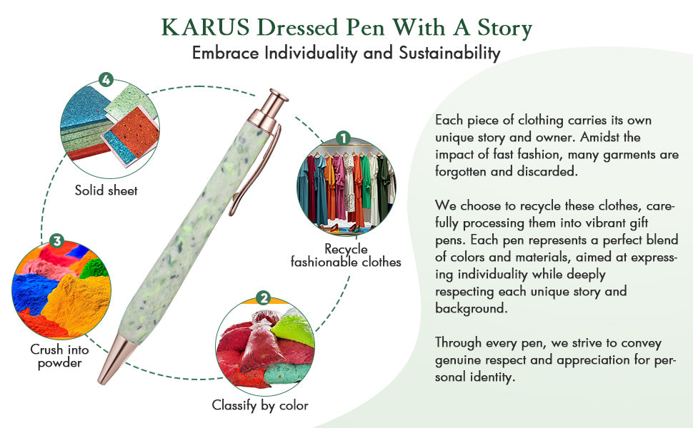 KARUS Dressed Pen – Retractable Ballpoint Pen with Black Ink Refill
