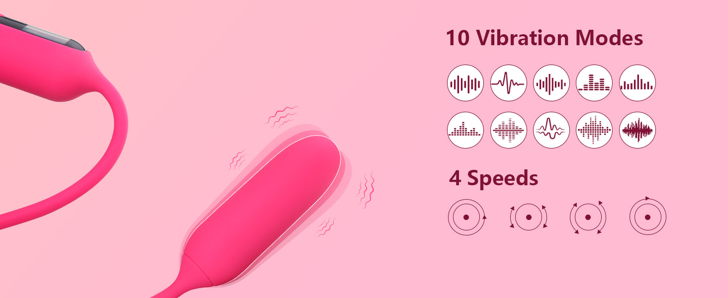 Vibrator Sex Toy with LCD Display 10 Vibration Modes & 4 Speeds
