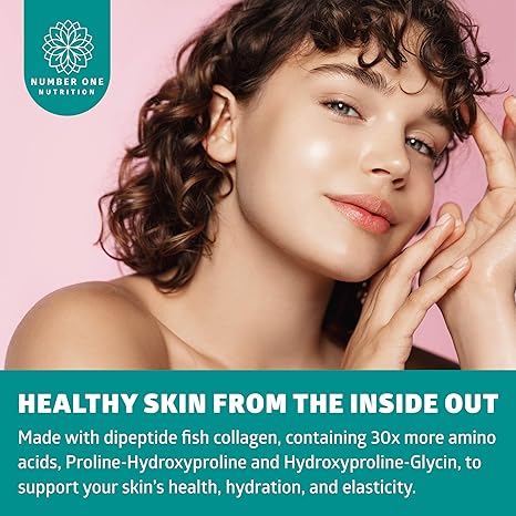 Marine Collagen Dipeptides with Hyaluronic Acid, Vitamin C - For healthy skin.