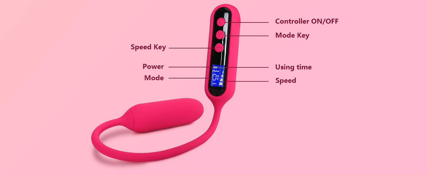 Vibrator Sex Toy with LCD Display 10 Vibration Modes & 4 Speeds