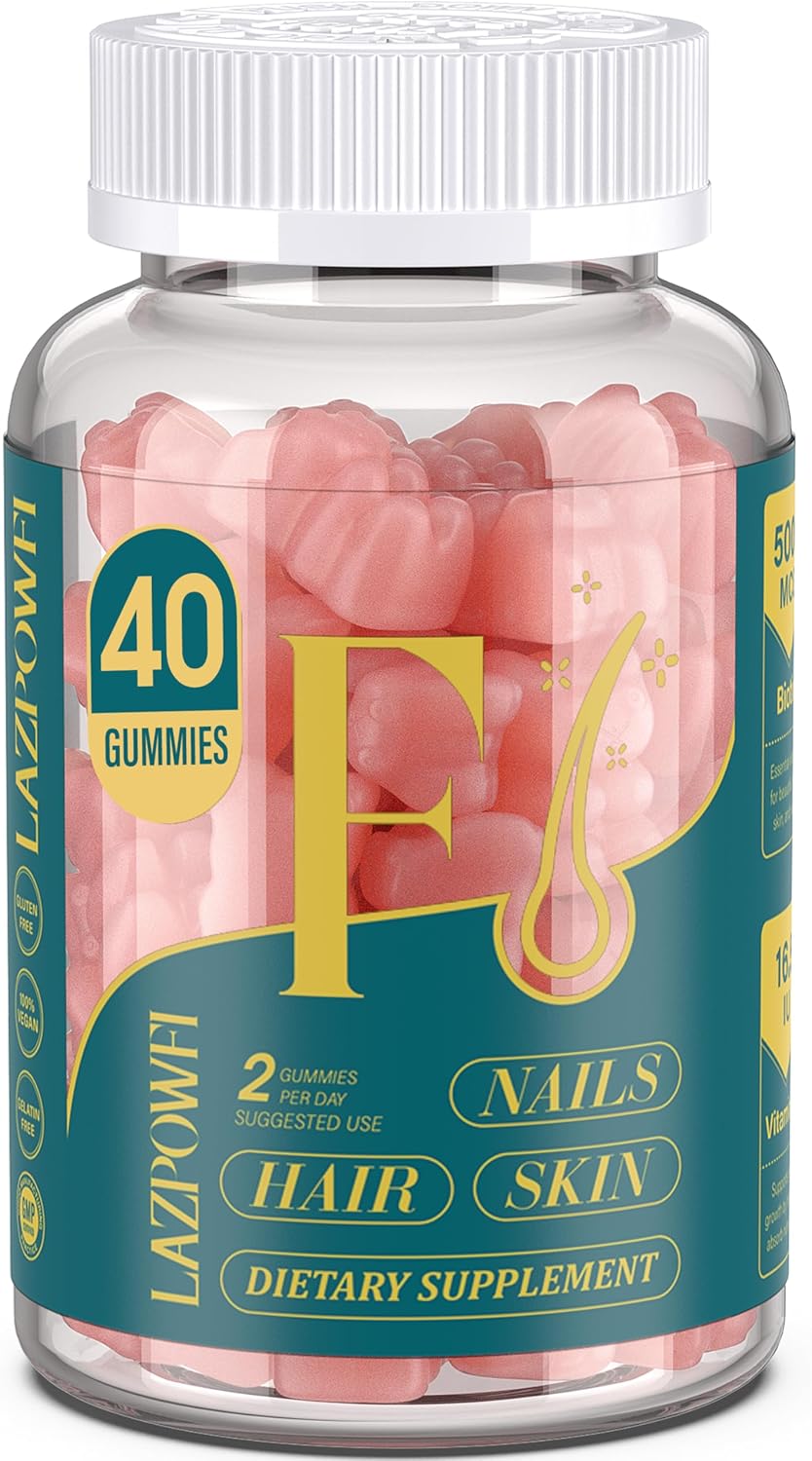 Biotin Gummies -Hair Skin and Nails Vitamins for Men & Women, Vegan Vitamin B7