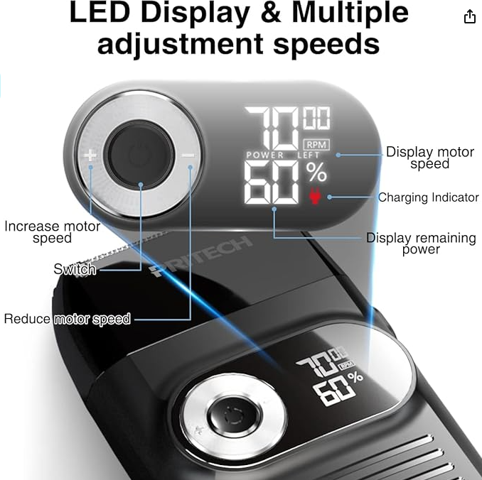 Electric Bald Shavers 2 in 1 Double Shaver for Men Blade and Popup Beard Trimmer
