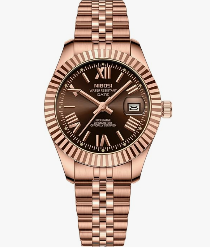 Watch for Women Analog Quartz Waterproof 28mm - ROSE/BROWN