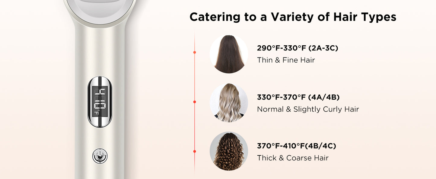 Hair Straightener Brush, 20s Fast Heating, Negative Ions Hair Straightening Comb with Less Frizz
