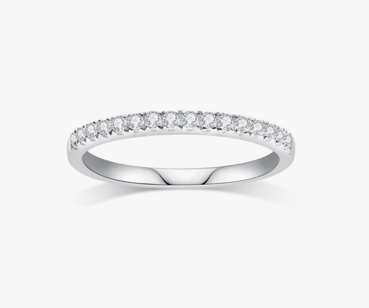 Moissanite Wedding Band Wedding Rings for Women 925 Sterling Silver - Size 6.5
