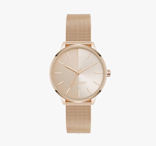 Nine West Women's Mesh Bracelet Watch, 32mm- Rose Gold