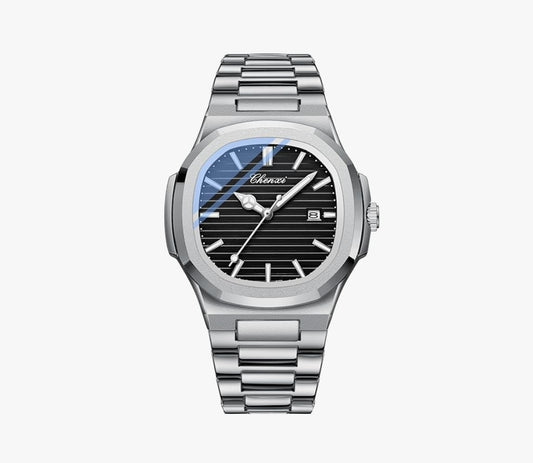Men's Luxury Stainless Steel Watch, Elegant 40mm Analog Quartz