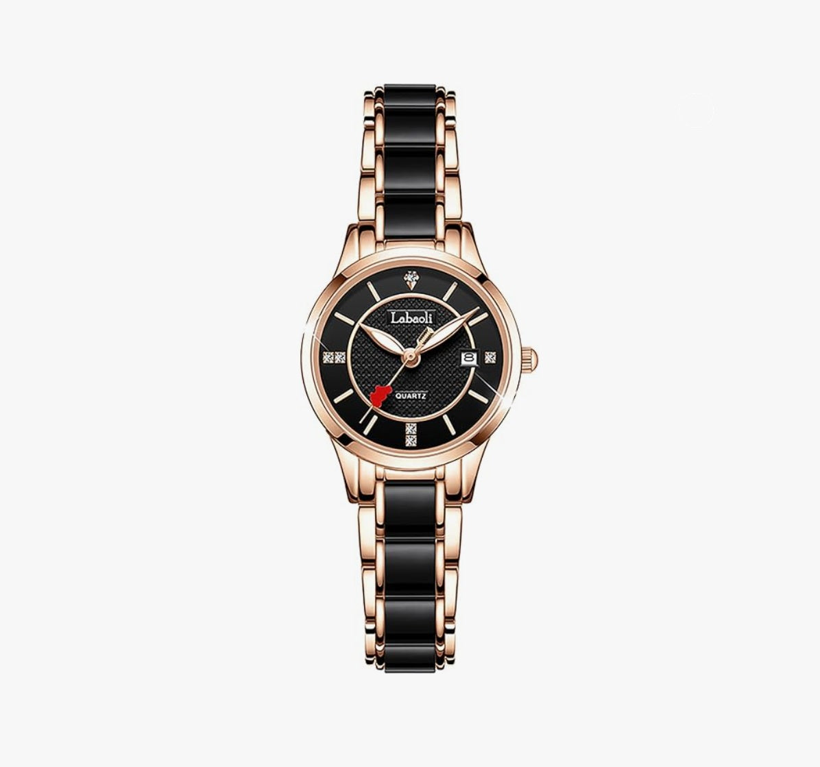 Women's Quartz Watch Elegant  Waterproof Stainless Steel, 30mm  - Rose Gold / Black