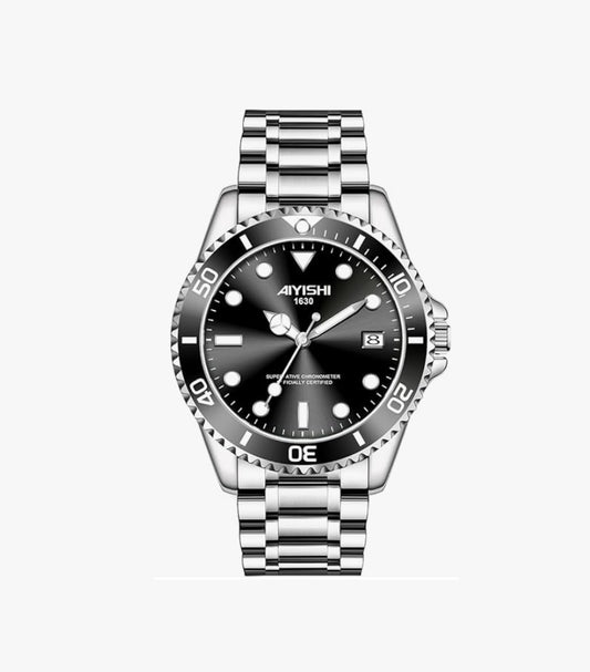 Men's Analog Quartz Watch Waterproof - Black
