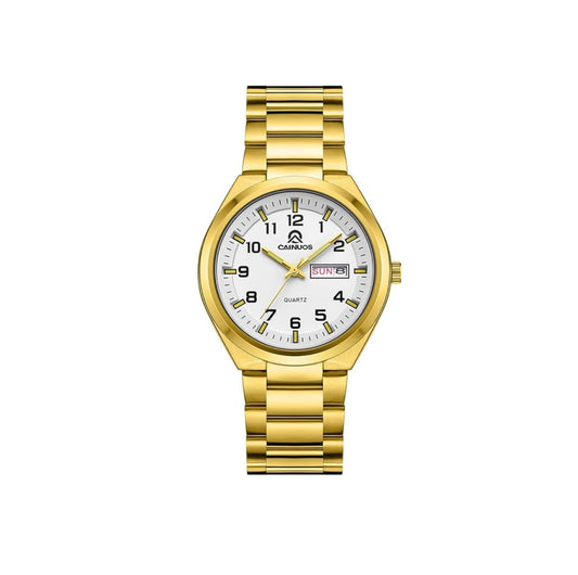 Men's Quartz Watch, Gold Stainless Steel Bracelet 36mm