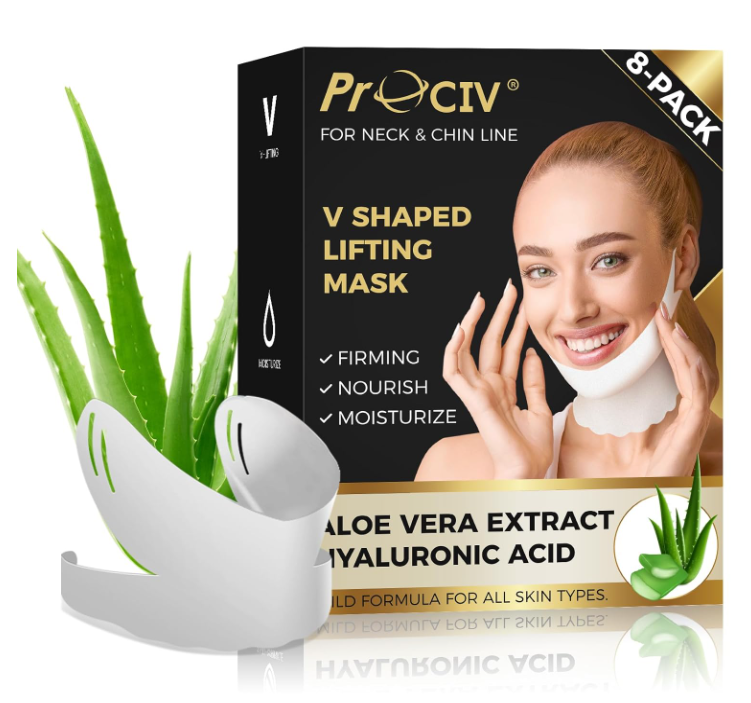 Neck Mask -Double Chin Tightener, Neck Lift Mask with Aloe Vera Extract