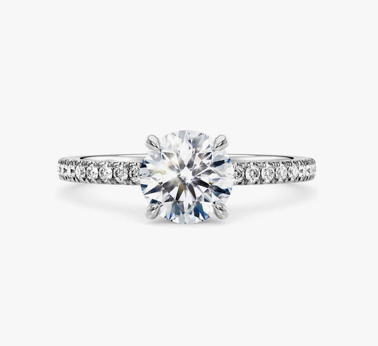 Cubic Zirconia Engagement Ring，VVS1 Clarity 1.5CT Lab Created Diamond- Size #6