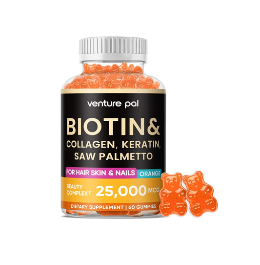 Venture Pal Hair Growth Gummies - Biotin, Collagen & Saw Palmetto